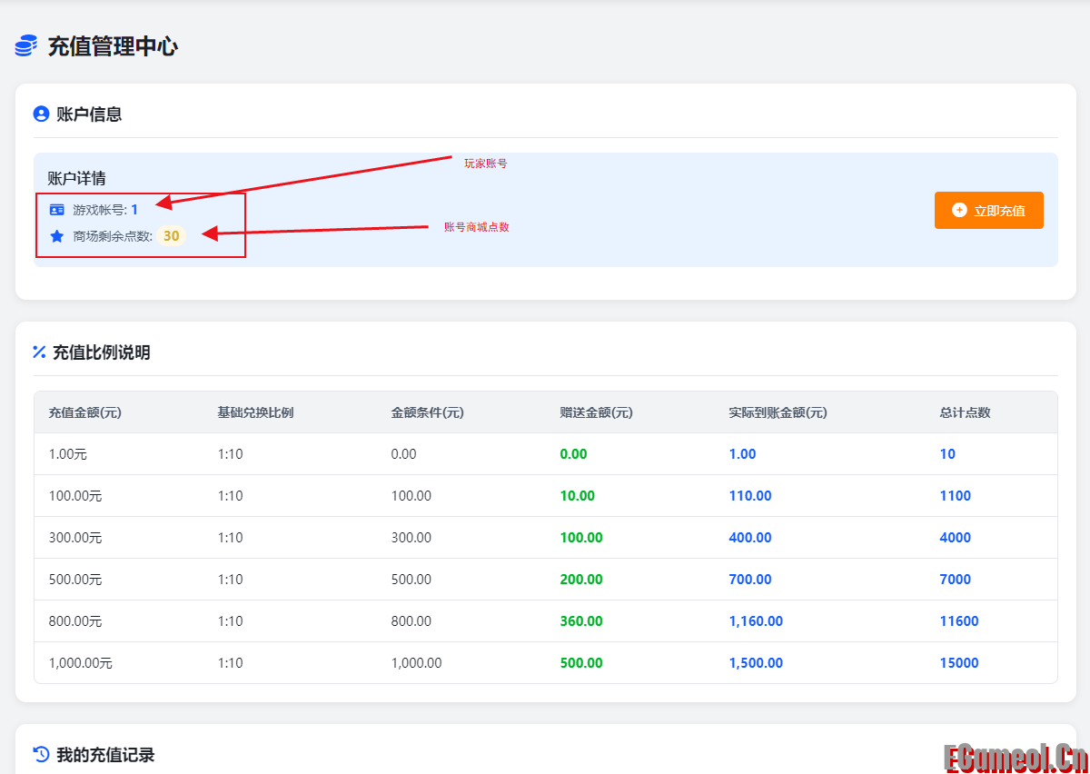 充值平台不需要网关 直接充值